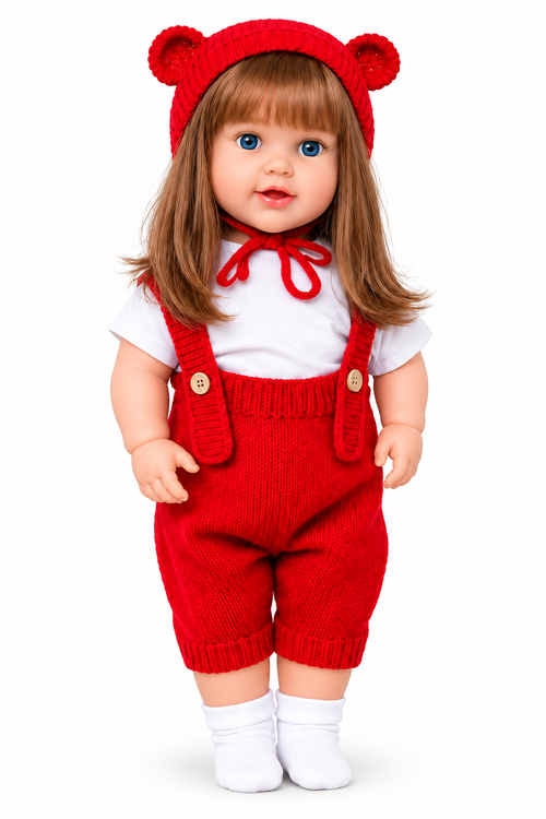 Kırmızı Esmer 60 Cm Trikolu Masal Anlatan Anlatan Umay Bebek Et Bebek