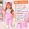 Kızıl Pembe 60 Cm Trikolu Masal Anlatan Anlatan Umay Bebek Et Bebek